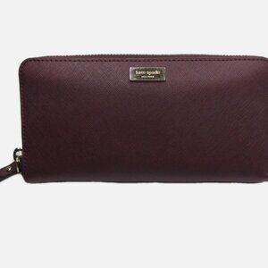 Kate Spade Neda Laurel Leather Zip-Around Wallet Mulled Wine WLRU2669